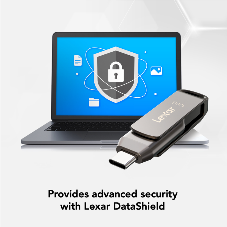  Lexar 128GB JumpDrive Dual Drive D400 USB 3.2 Flash Drive